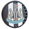 Newcastle United FC Metal LED Logo Sign, side angle