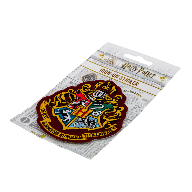 Harry Potter Iron-On Patch Hogwarts Crest, side angle