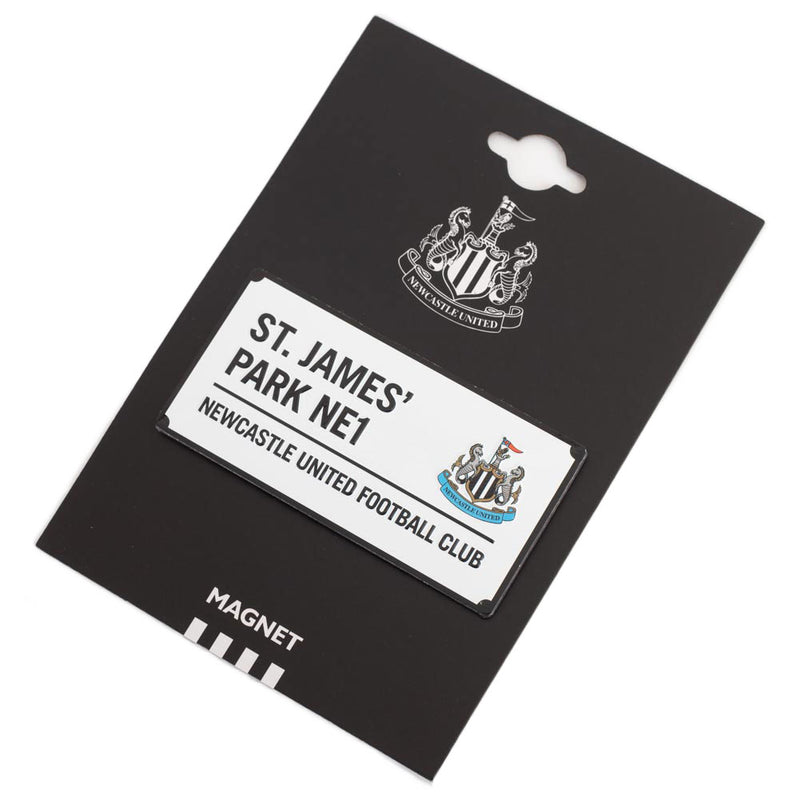 Newcastle United FC Street Sign Fridge Magnet, side angle