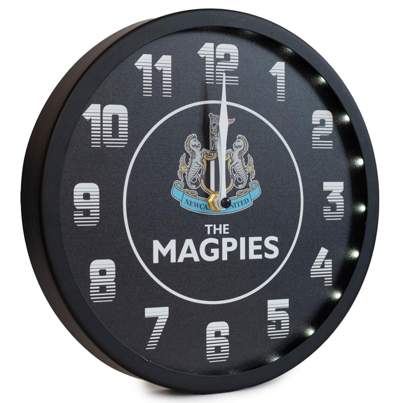 Newcastle United FC LED Magpies Wall Clock, side angle