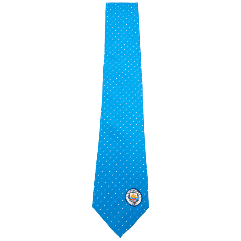 Manchester City FC Sky Blue Tie, side angle