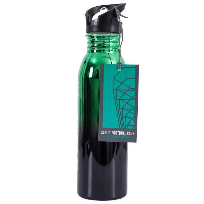 Celtic FC UV Metallic Drinks Bottle, side angle