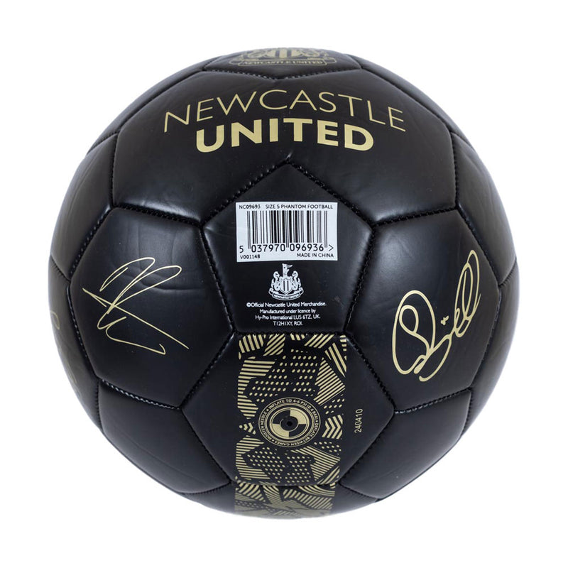Newcastle United FC Sig Gold Phantom Skill Ball, side angle