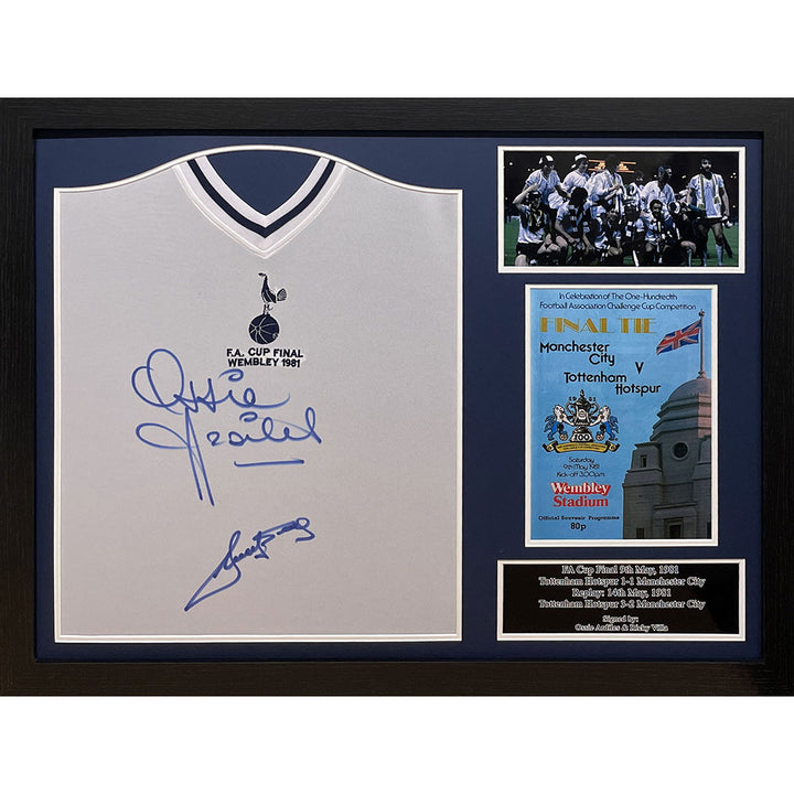 Tottenham Hotspur FC 1981 Ossie Ardiles & Ricky Villa Signed Shirts (Dual Framed)
