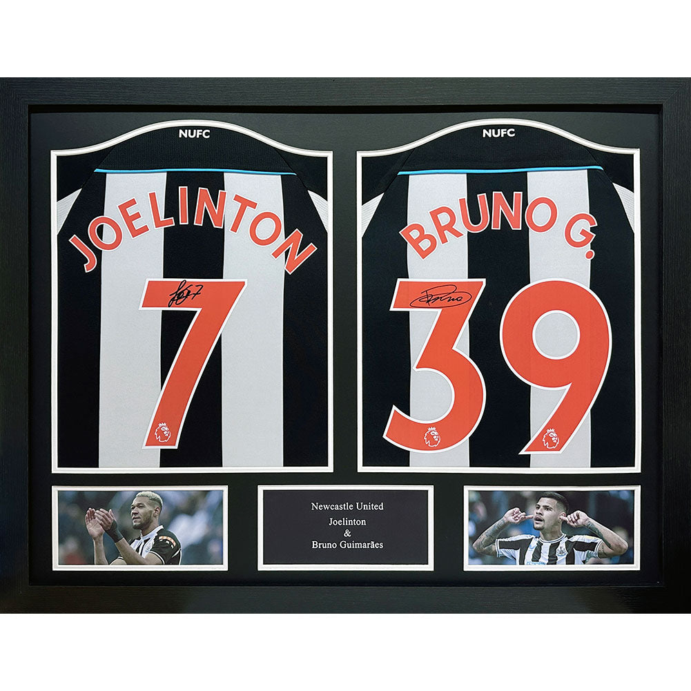 Newcastle United FC Bruno Guimaraes & Joelinton Signed Shirts (Dual Fr ...