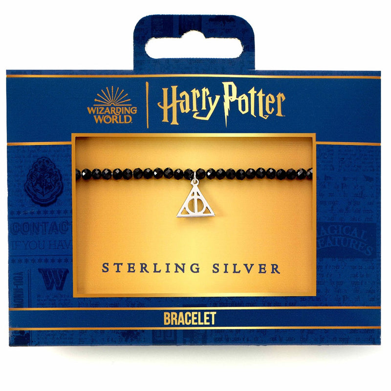 Harry Potter Stone Bracelet With Sterling Silver Deathly Hallows Charm, alternate view