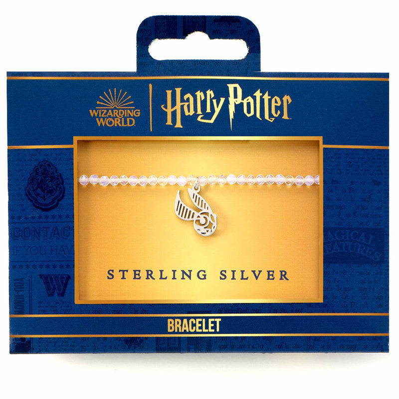Harry Potter Stone Bracelet With Sterling Silver Golden Snitch Charm