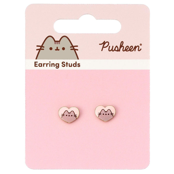 Pusheen Gold Plated Heart Earrings