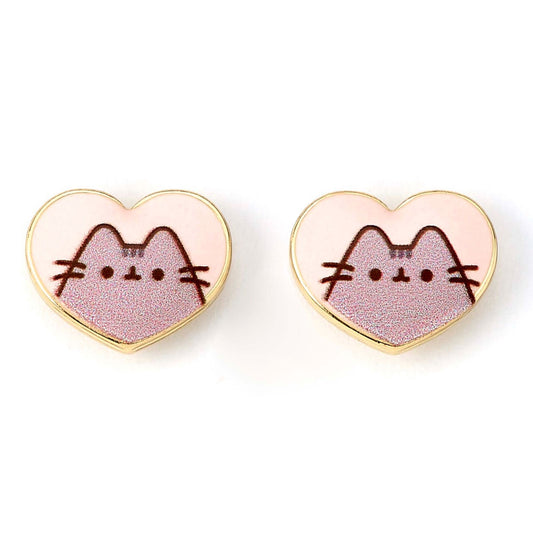 Pusheen Gold Plated Heart Stud Earrings collectible from Infinity Collectables 2026