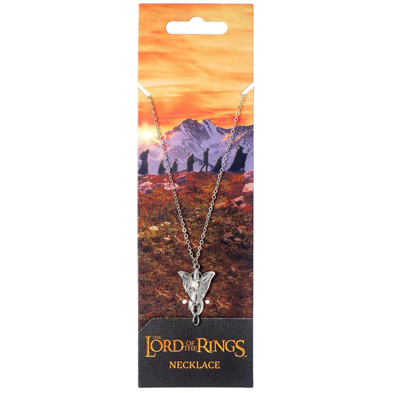 The Lord Of The Rings Silver Plated Evenstar Necklace, close-up detail