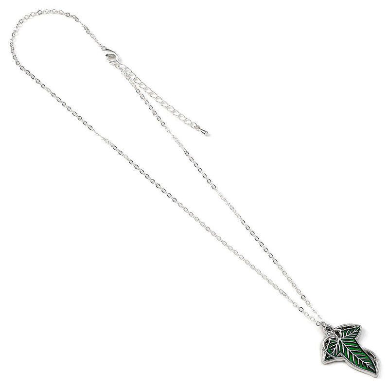 The Lord Of The Rings Silver Plated Necklace Leaf Of Lorien, side angle