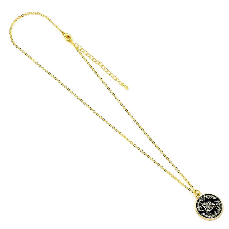 The Lord Of The Rings Gold Plated Logo Necklace, side angle