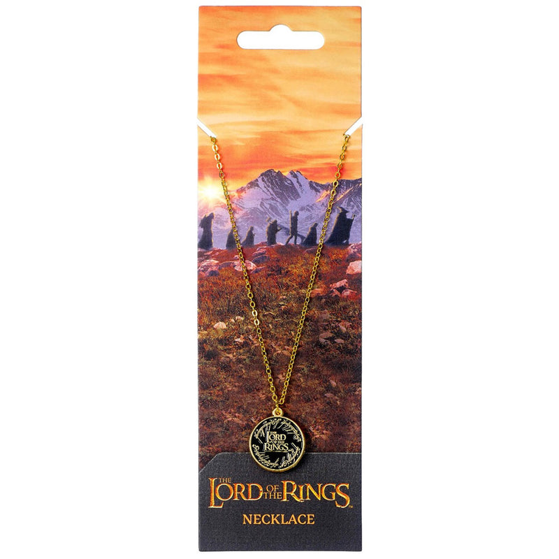 The Lord Of The Rings Gold Plated Logo Necklace, close-up detail