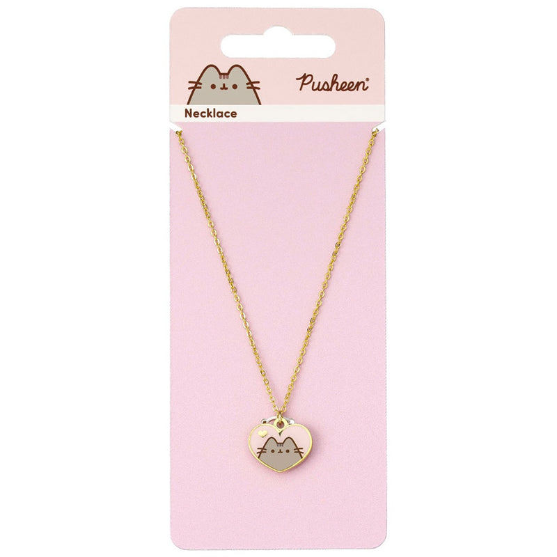 Pusheen Gold Plated Heart Necklace, close-up detail