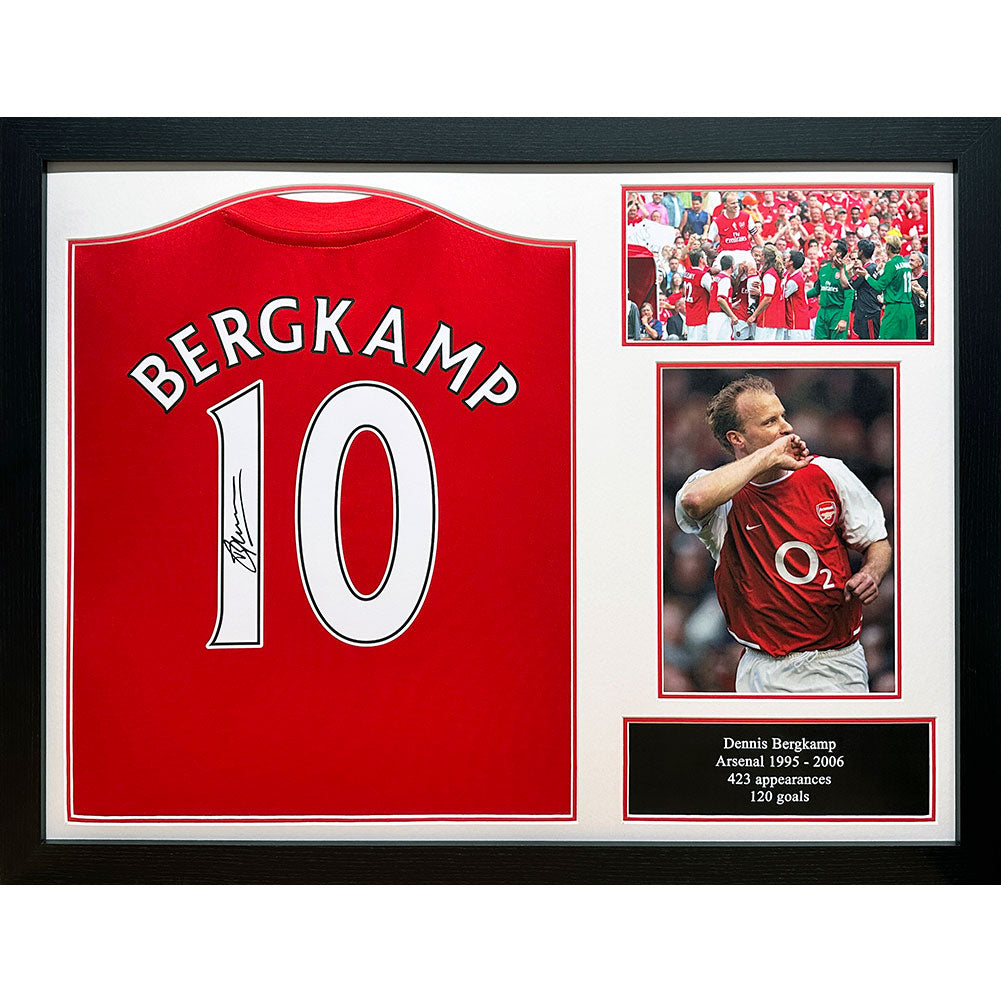 Arsenal Dennis Bergkamp Signed Shirt Framed