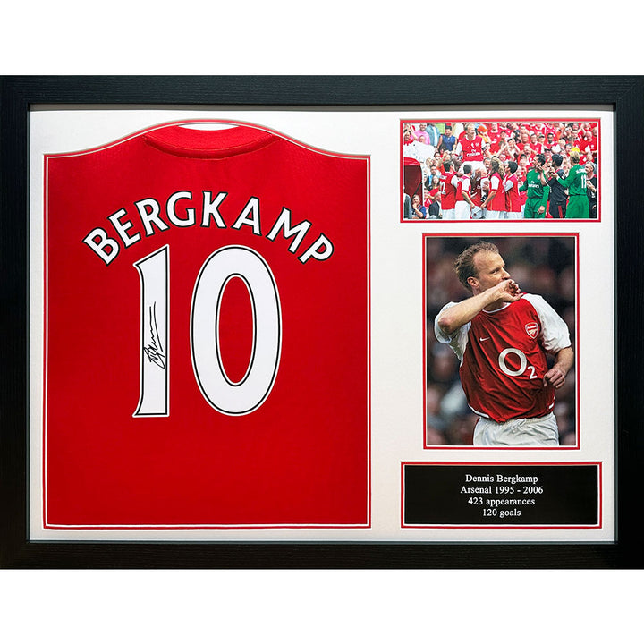 Arsenal Dennis Bergkamp Signed Shirt Framed