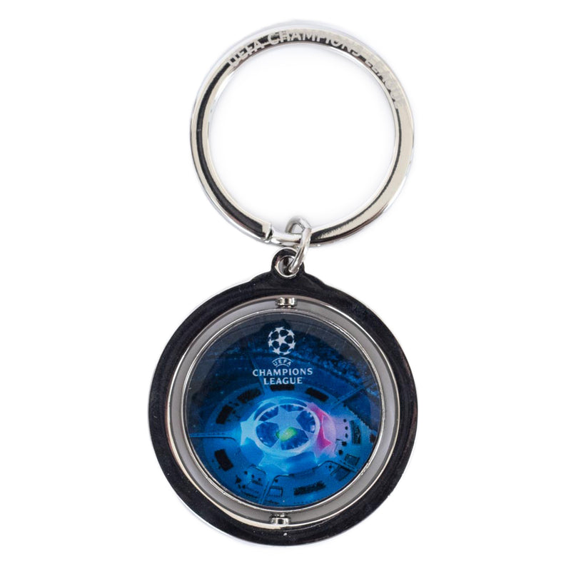 Manchester City FC UCL Spinner Keyring, close-up detail