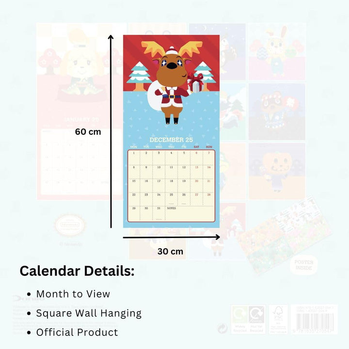 Animal Crossing Square 2025 Calendar