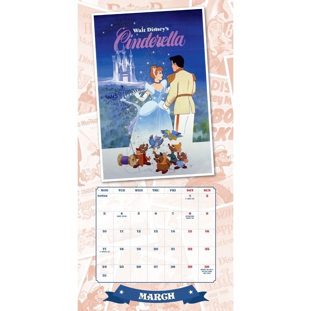 Disney Vintage Posters Square 2025 Calendar