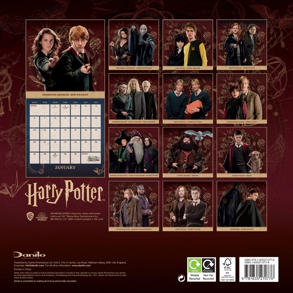 Harry Potter Square 2025 Calendar