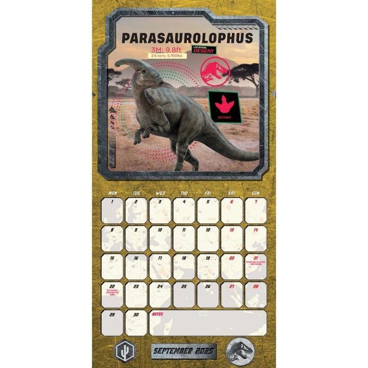 Jurassic World Square 2025 Calendar