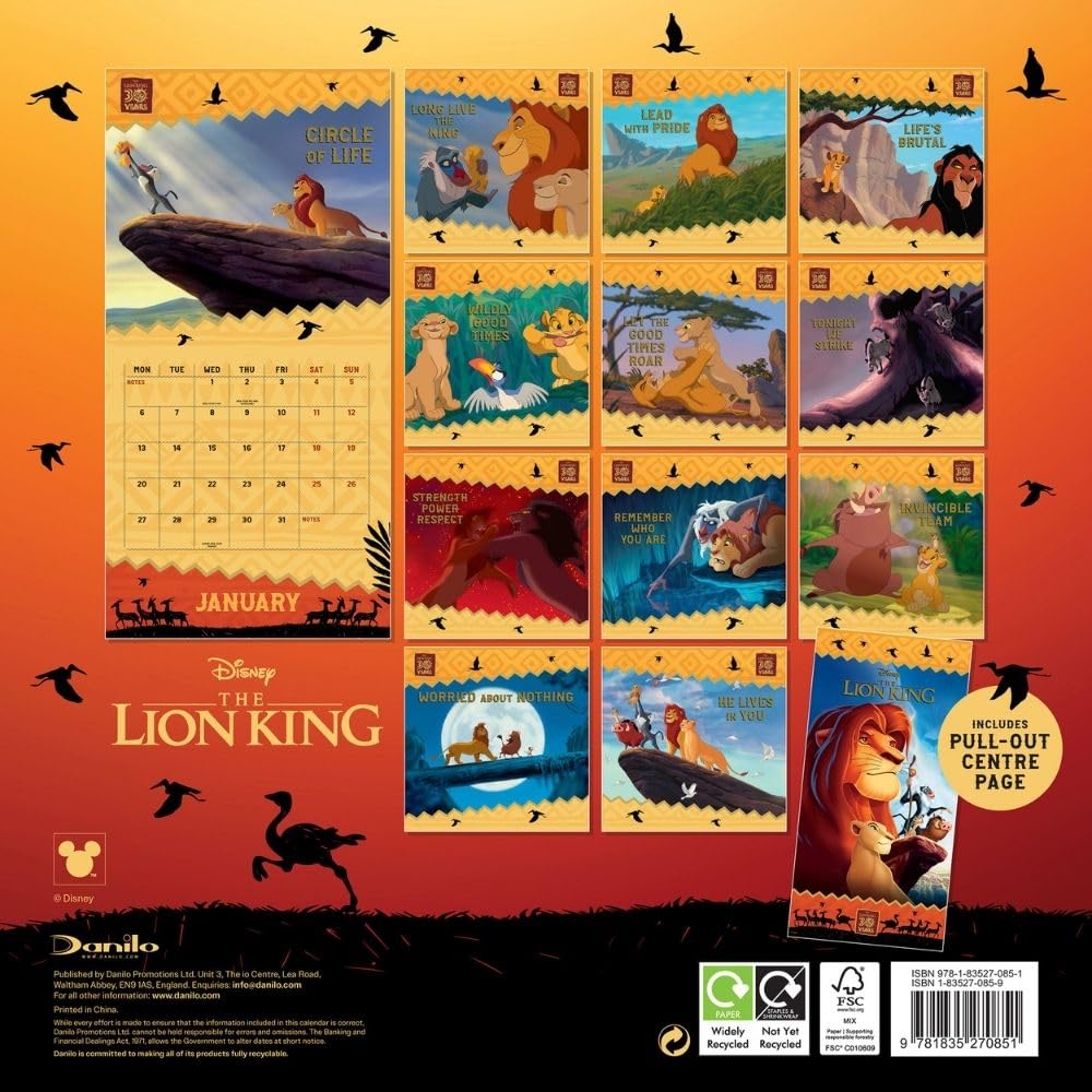 The Lion King Square 2025 Calendar