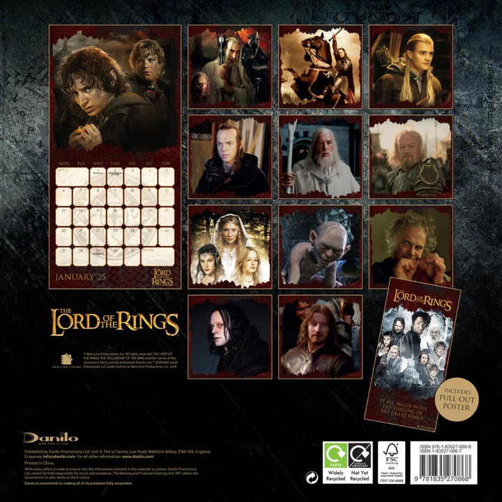 The Lord Of The Rings Square 2025 Calendar