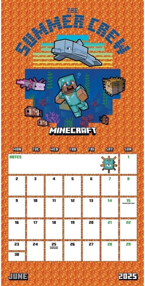 Minecraft Square 2025 Calendar