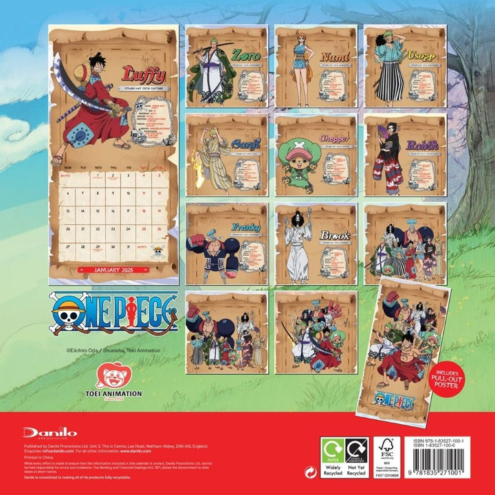 One Piece Square 2025 Calendar