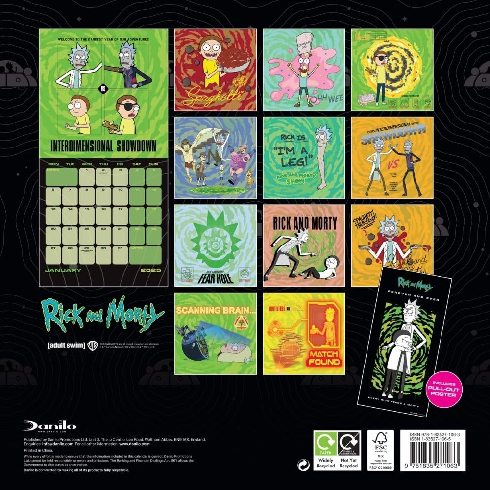 Rick And Morty Square 2025 Calendar