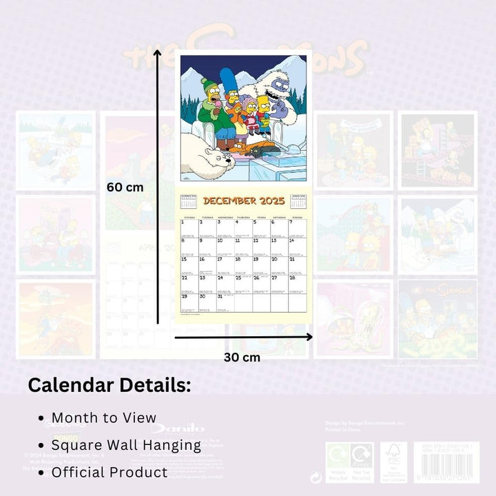 The Simpsons Square 2025 Calendar