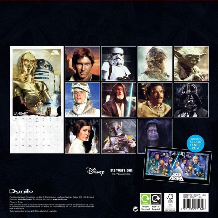 Star Wars Square 2025 Calendar