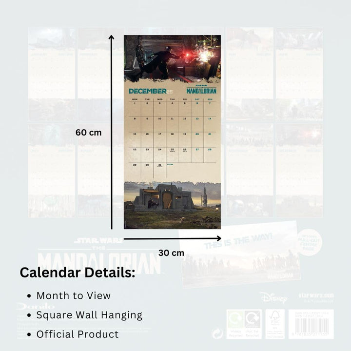 Star Wars The Mandalorian Square 2025 Calendar