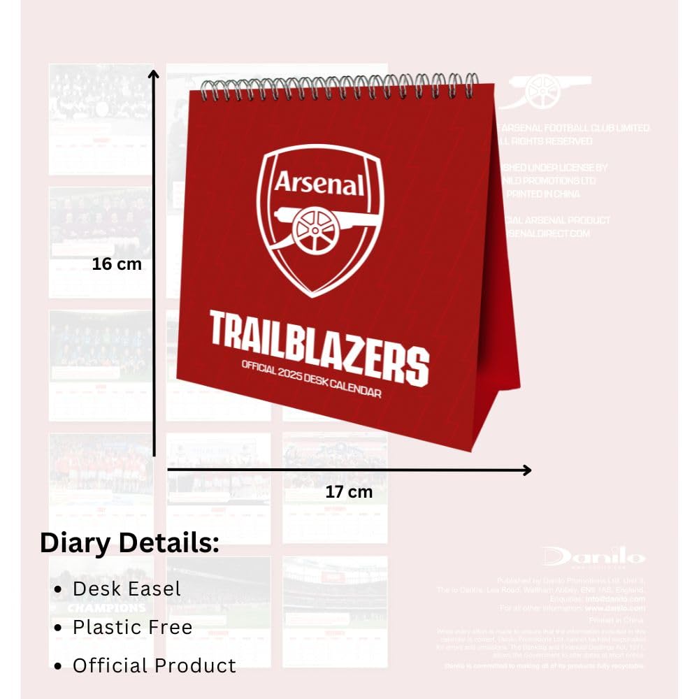 Arsenal FC Desktop 2025 Calendar