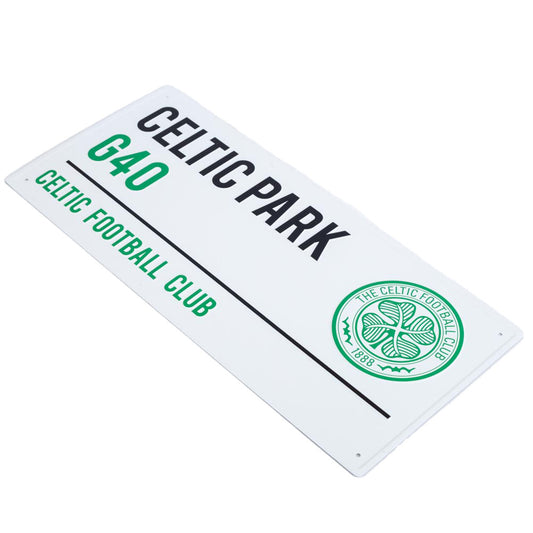 Celtic FC White Street Sign, alternate view