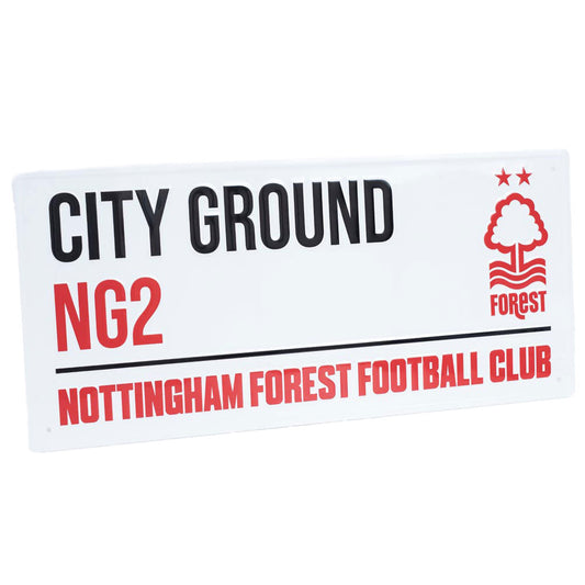 Nottingham Forest FC White Street Sign, alternate view