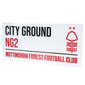 Nottingham Forest FC White Street Sign, side angle