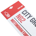Nottingham Forest FC White Street Sign, rear view