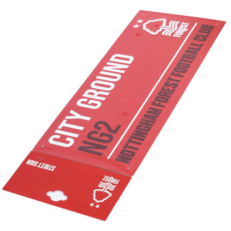 Nottingham Forest FC Colour Street Sign, close-up detail