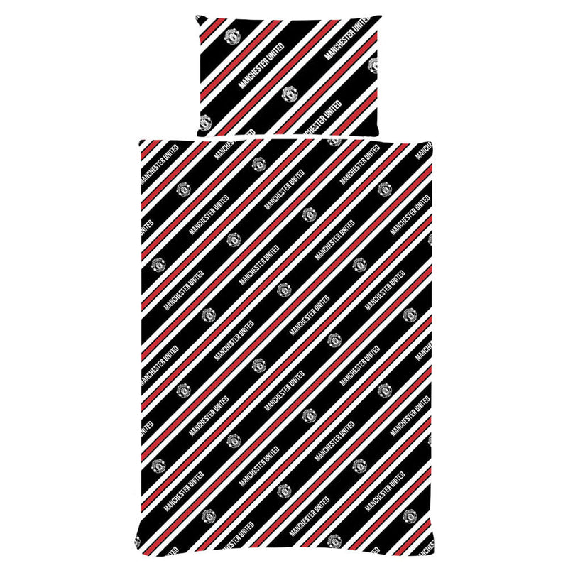Manchester United FC Stripe Single Duvet Set, alternate view