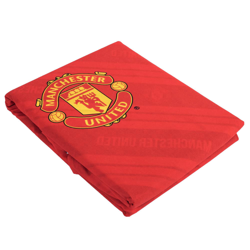 Manchester United FC Stripe Single Duvet Set