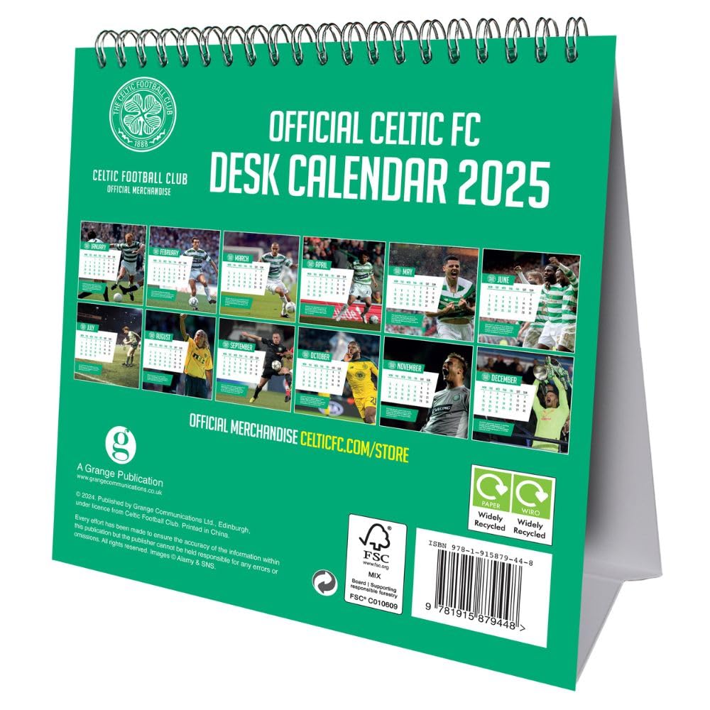 Celtic FC Desktop 2025 Calendar