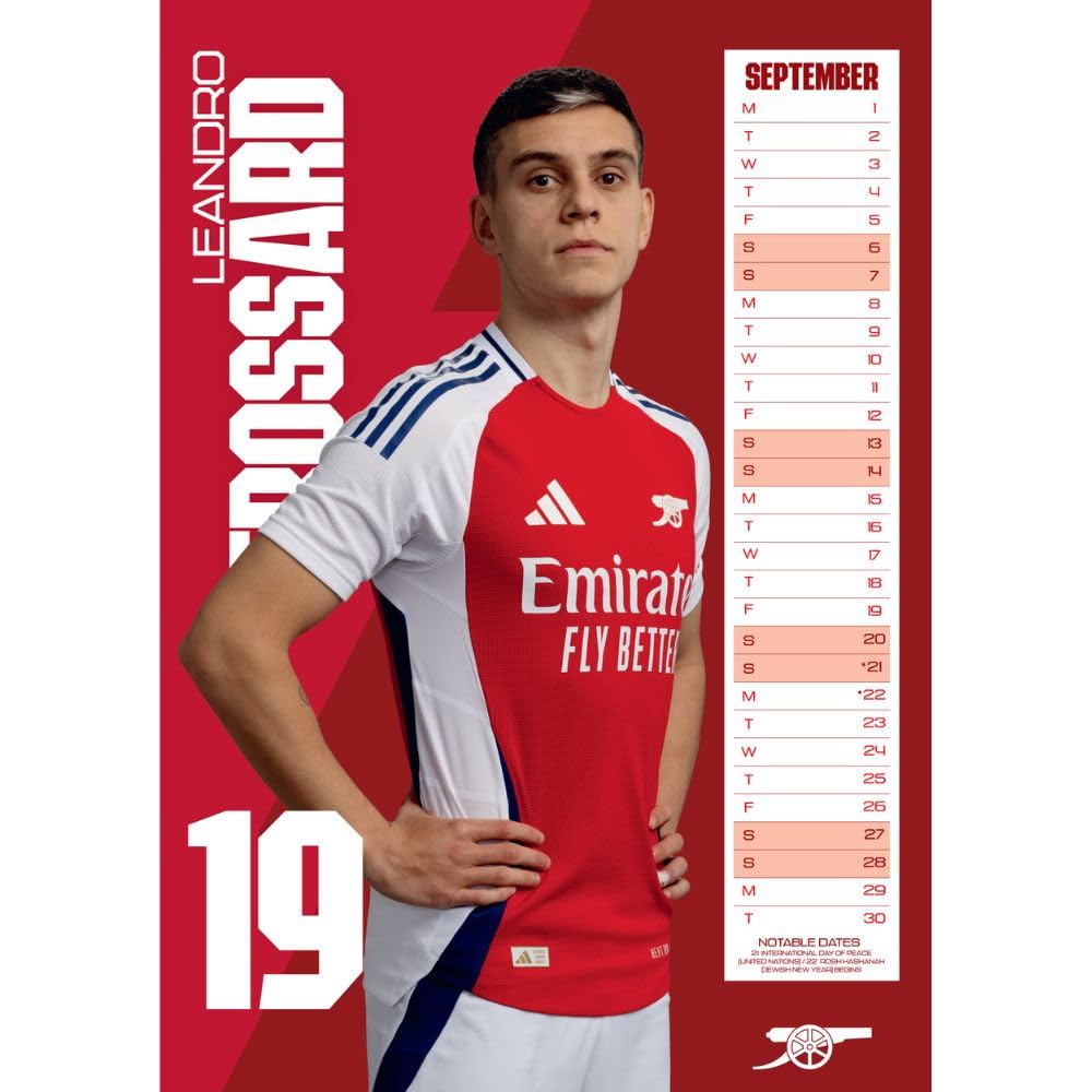 Arsenal FC A3 2025 Calendar