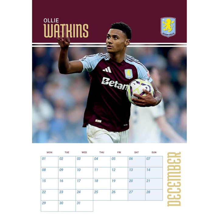 Aston Villa FC A3 2025 Calendar