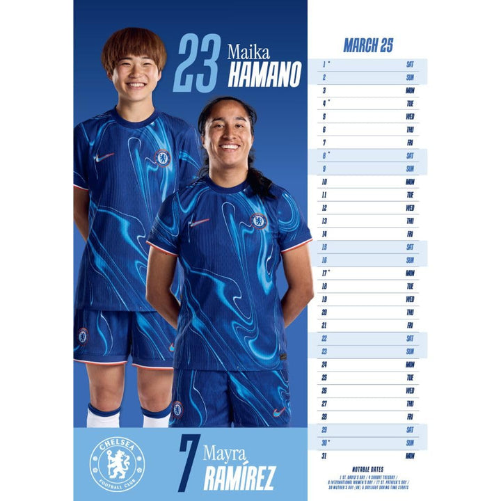 Chelsea WFC A3 2025 Calendar