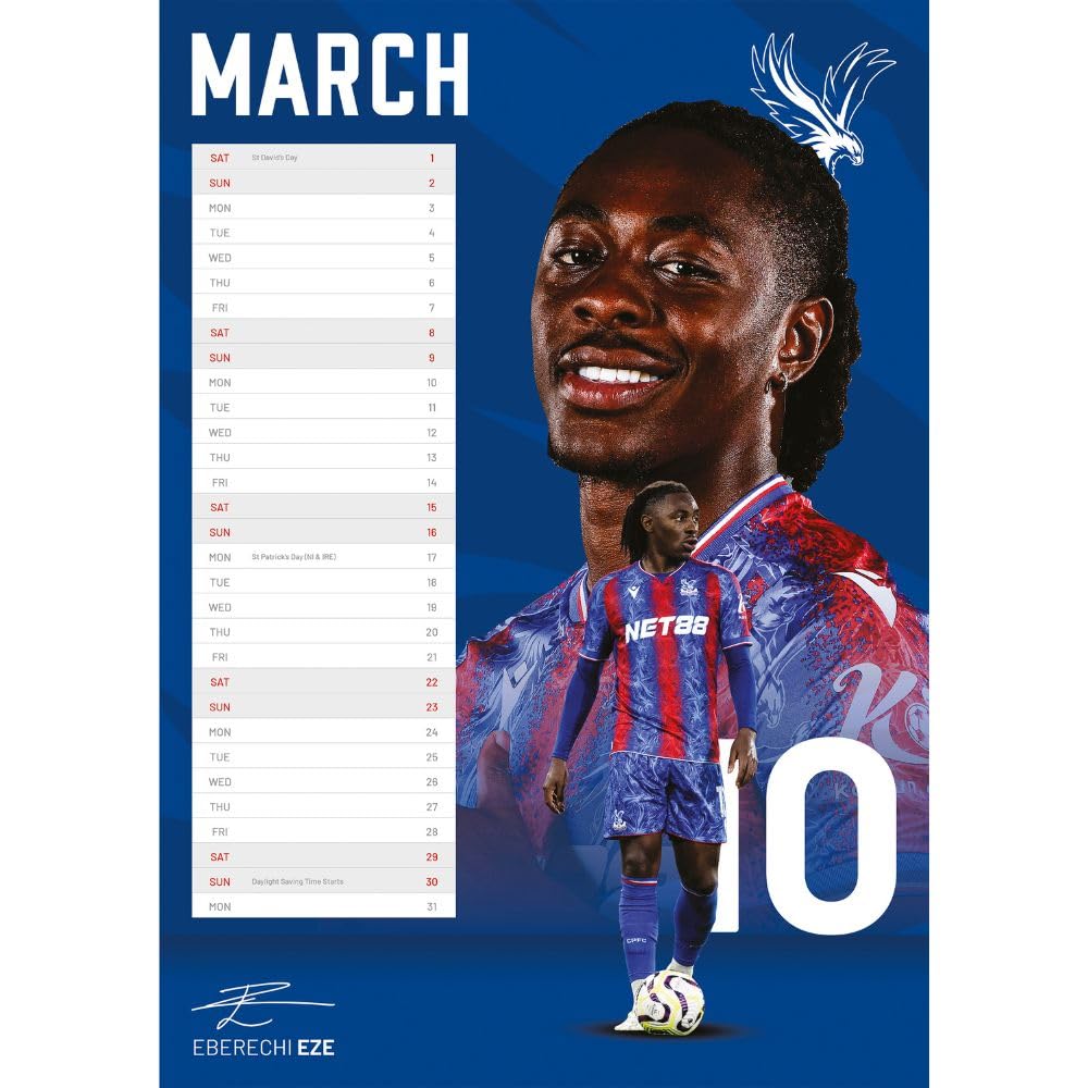 Crystal Palace FC A3 2025 Calendar