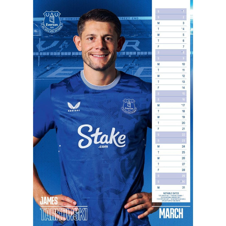 Everton FC A3 2025 Calendar