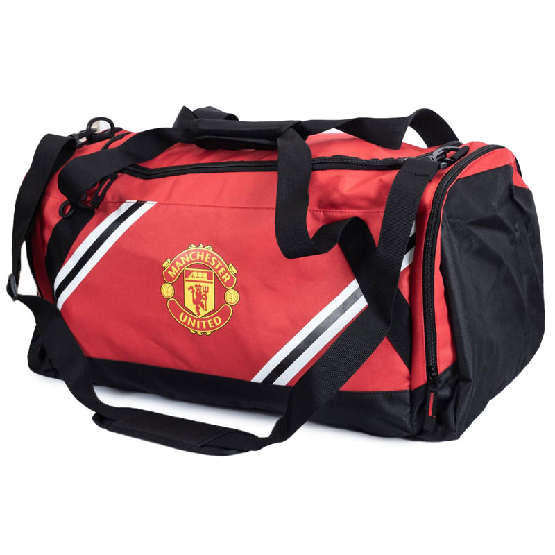Manchester United FC Core Stripe Holdall, side angle