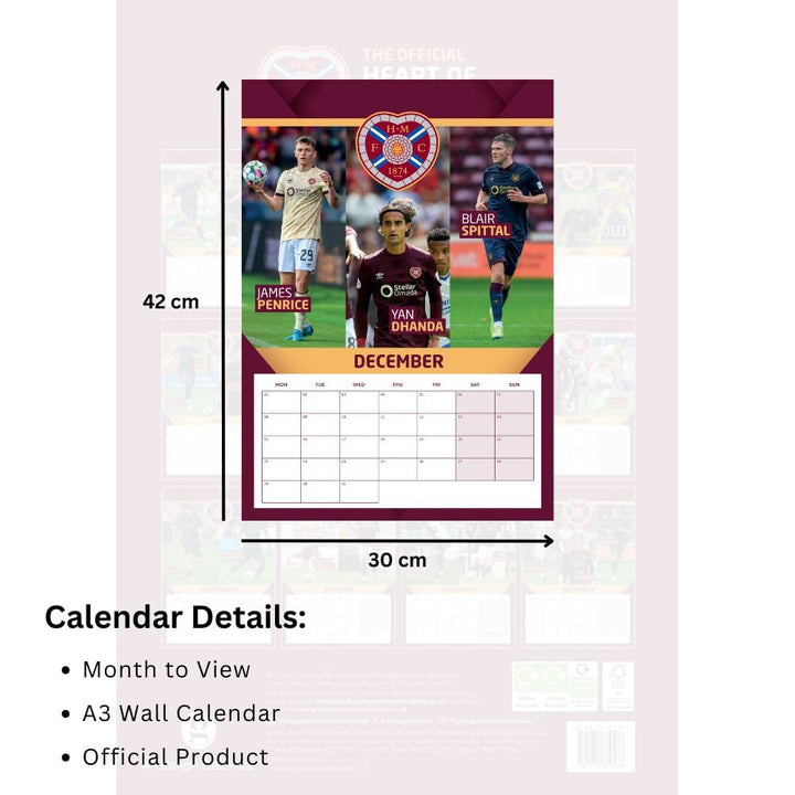 Hearts FC A3 2025 Calendar