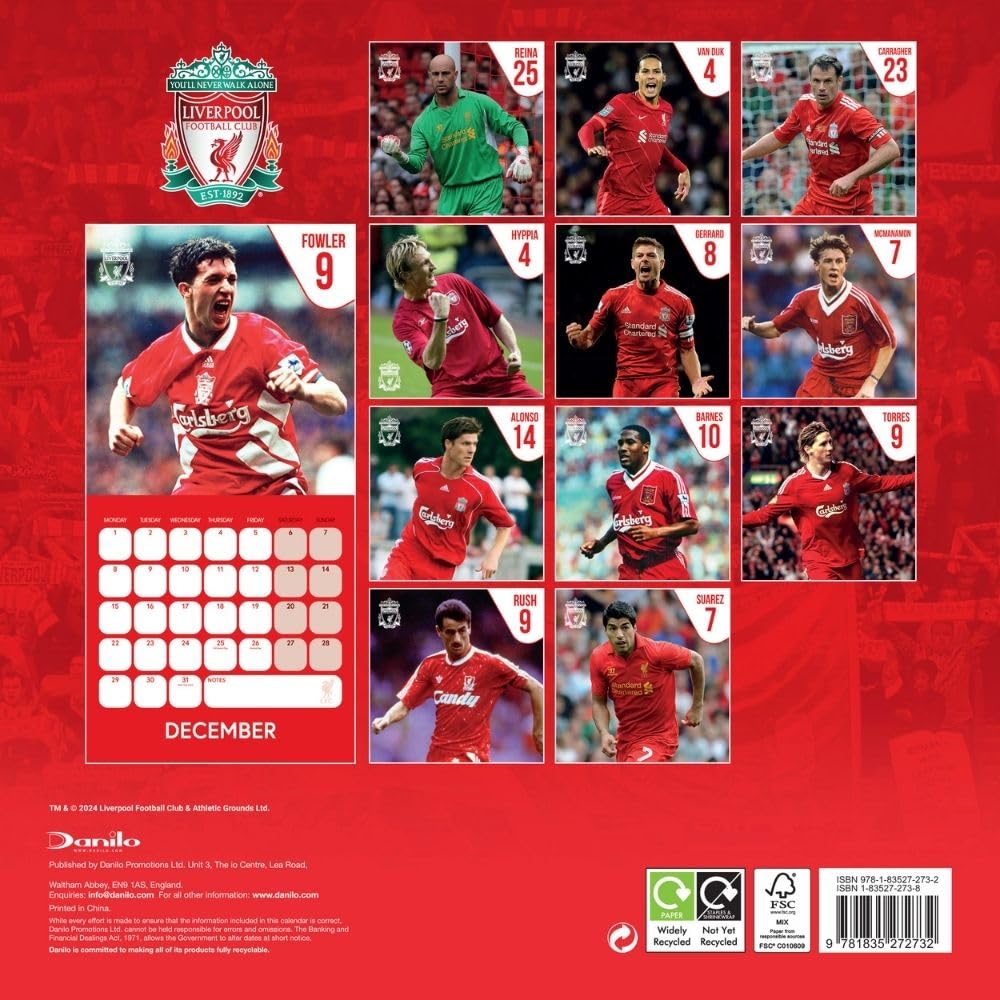 Liverpool FC Legends Square 2025 Calendar